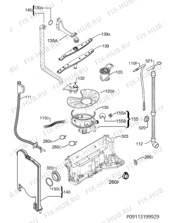 Взрыв-схема посудомоечной машины Progress PI1325X - Схема узла Hydraulic System 272